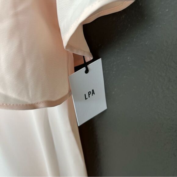 REVOLVE, LPA V Neck Ruffle Gown in Champagne - Picture 11 of 16